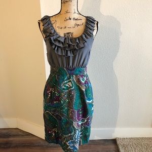 Maeve by Anthropologie Gray and Green Size 2 Dress